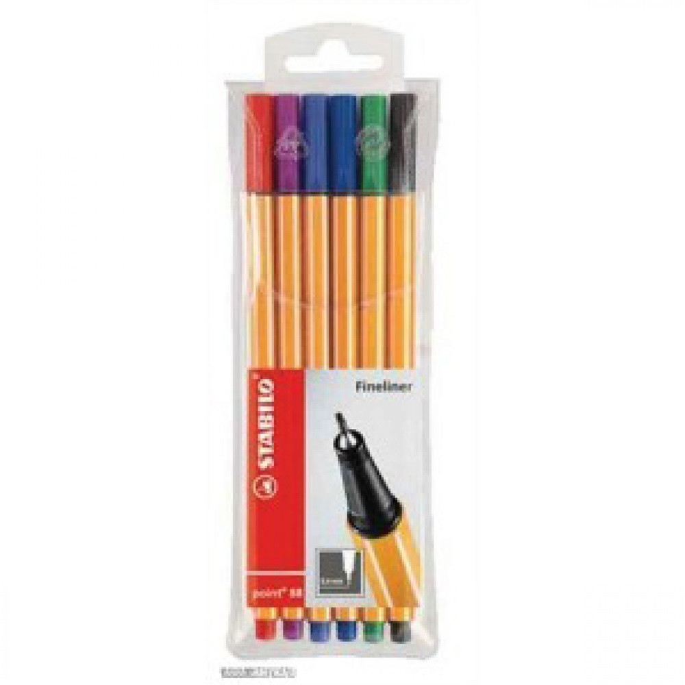 Tűfilc 6-os készlet 0,4mm STABILO POINT 88